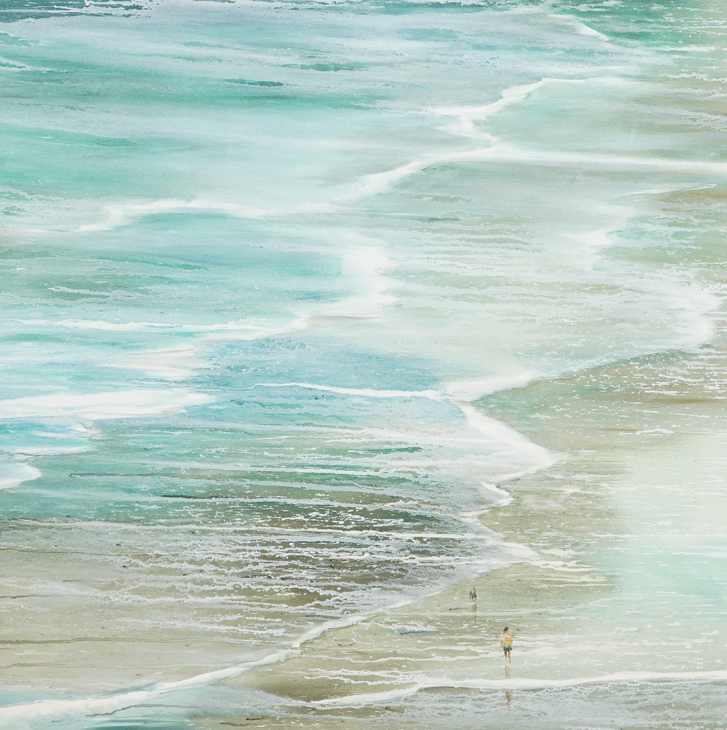 After Wendy Parkyn (contemporary), 'Incoming Tide', decorative print on canvas, 98 x 98cm